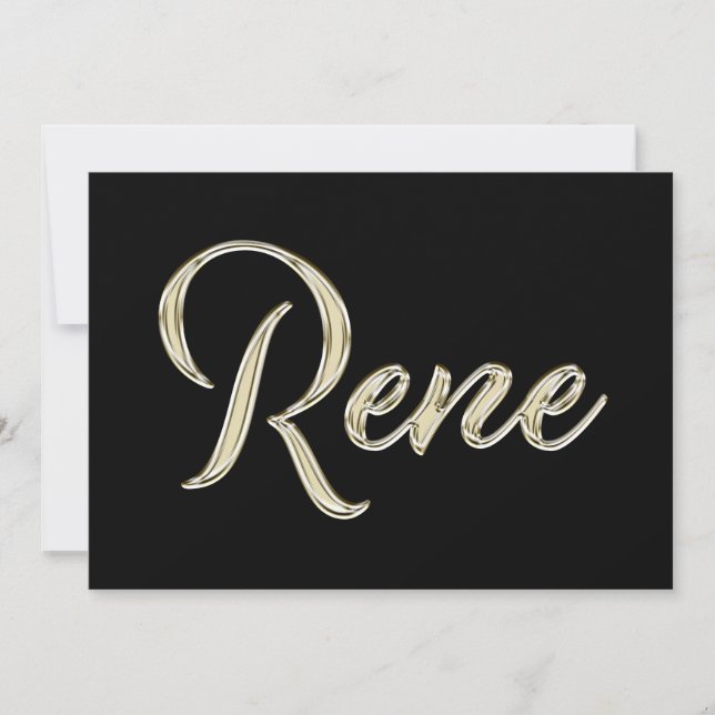 Tarjeta Rene Name white gold Handwriting Karte (Anverso)