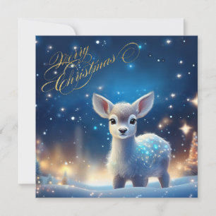 Tarjeta Reno bebé con el saludo de Feliz Navidad