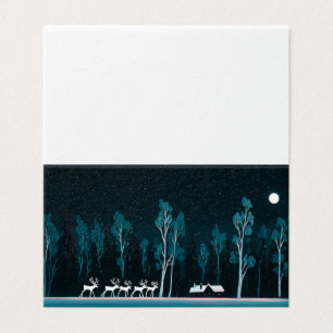 Tarjeta Reno blanco, cabina de nieve, noche luna de miel