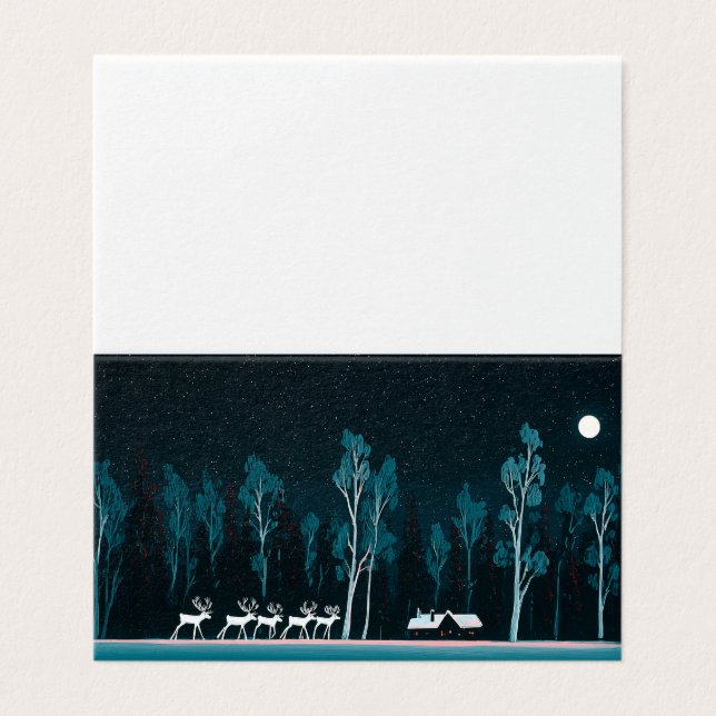 Tarjeta Reno blanco, cabina de nieve, noche luna de miel (Exterior desplegado)