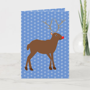 Tarjeta Reno de Navidad Lindo con Nariz Roja Personalizado