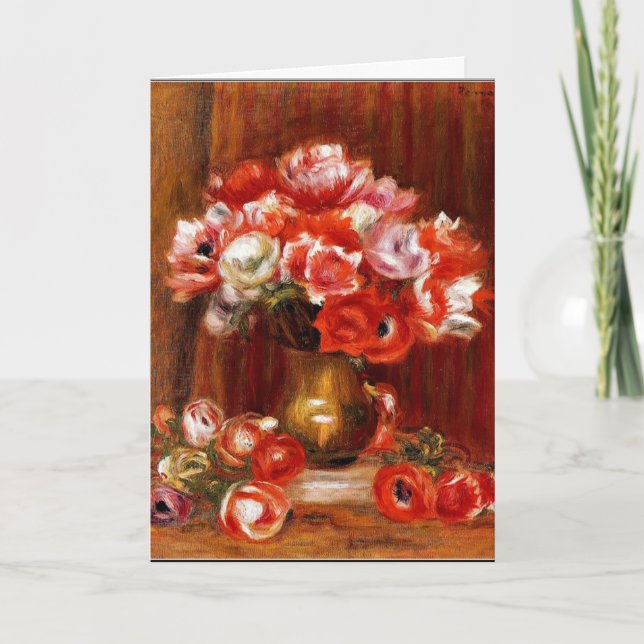 Tarjeta Renoir - Anemones, 1909 (Anverso)