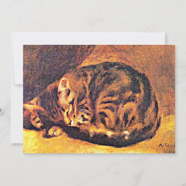 Tarjeta Renoir: Gato durmiendo (Anverso)