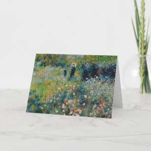 Tarjeta Renoir - Mujer con sombrilla en un jardín