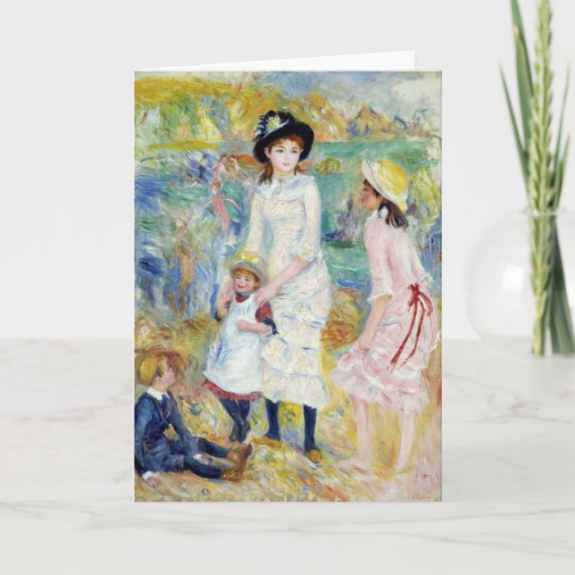 Tarjeta Renoir - Niños en la costa, Guernsey (Anverso)