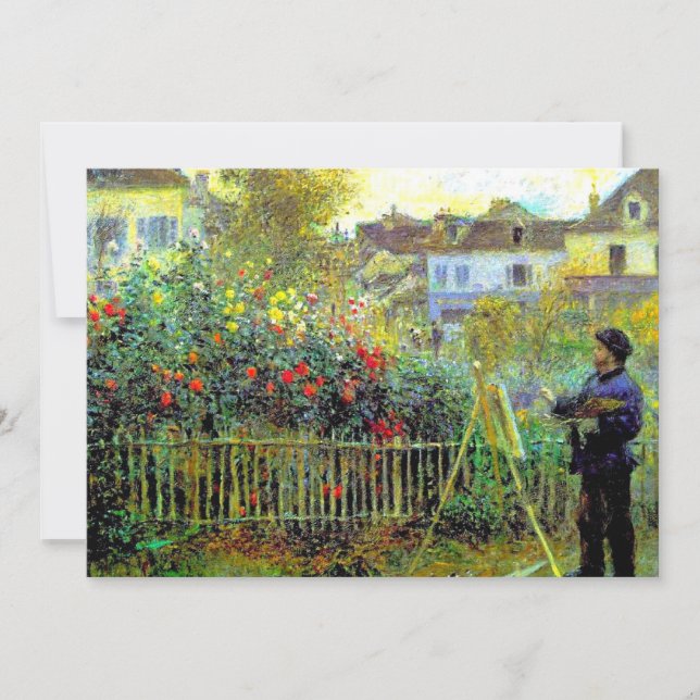 Tarjeta Renoir - Pintura de Monet en su jardín, (Anverso)