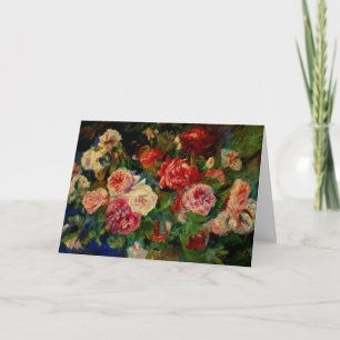 Tarjeta Renoir - Rosas, pintura famosa,