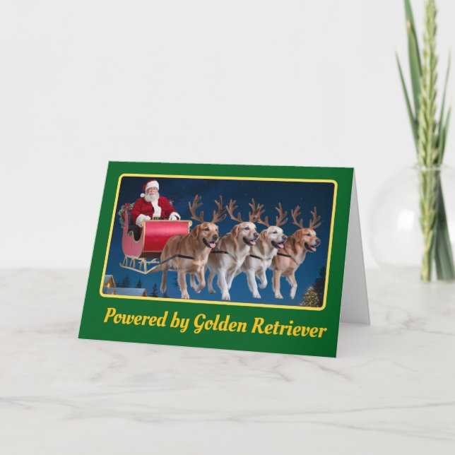 Tarjeta Renos de Golden Retriever (Anverso)