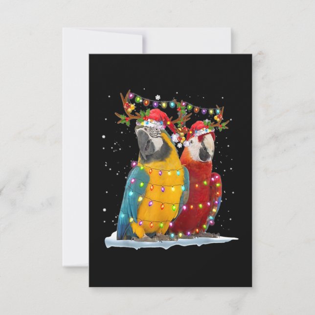 Tarjeta Renos de loro Navidad Ornamentos navideños ligeros (Anverso)