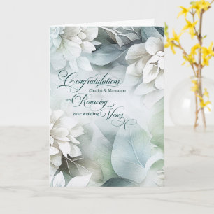 Tarjeta Renovación de Votos Felicidades Magnolias Blancas 
