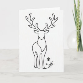 Tarjeta Renovador Reno Escandinavo en Línea‑Art • 🦌