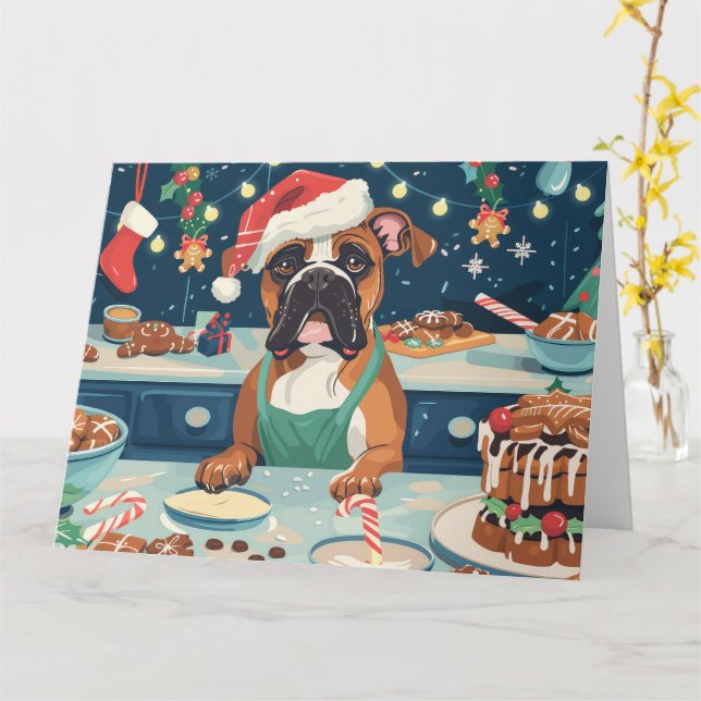 Tarjeta Repostería Navideña de Boxer: Navidad Festiva (flor amarilla)