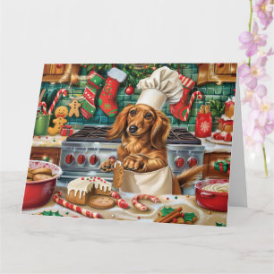 Tarjeta Repostería Navideña de Dachshund: Navidad Festiva