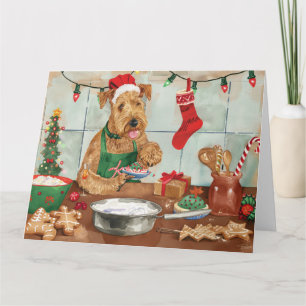 Tarjeta Repostero navideño con Airedale Terrier: Reposterí