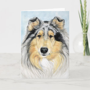 Tarjeta Reproducción de arte de perros "Collie" Notecard