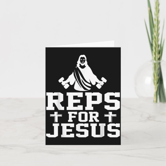 Tarjeta Reps For Jesus Funny Christian Gym Fitness Biceps  (Anverso)