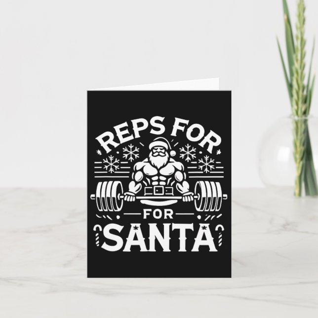 Tarjeta Reps Para Santa - Funny Navidades Fitness Bodybuil (Anverso)