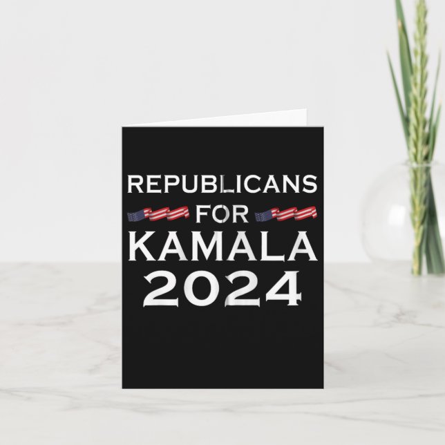 Tarjeta Republicanos Por Kamala Harris W Waltz 2024 Zip Ho (Anverso)