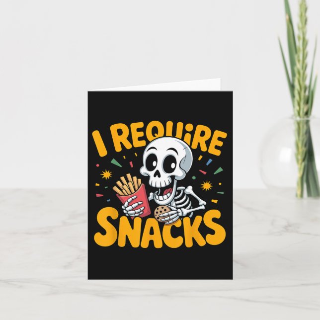 Tarjeta Requerí Snacks Fun Halloween Skeleton Meme Fast (Anverso)