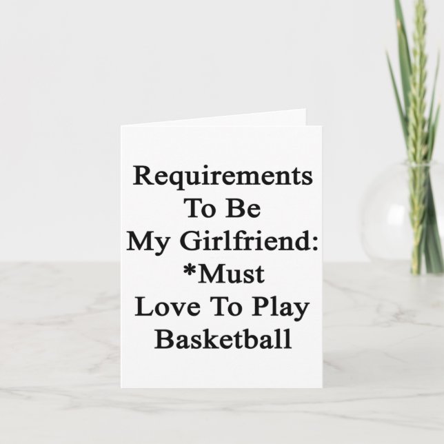 Tarjeta Requisitos Para Ser Mi Novia Debe Amar Jugar (Anverso)