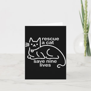 Tarjeta Rescata un gato salva nueve vidas amante de los ga