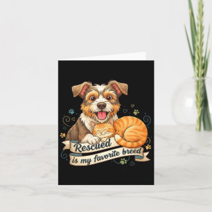 Tarjeta Rescatado Es Mi Raza Favorita Perro Gato Adopción