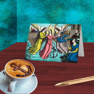 Tarjeta Rescatan a Santa Filomena de ahogarse