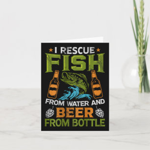 Tarjeta Rescato Pescado Del Agua Y Cerveza De Botellas - O