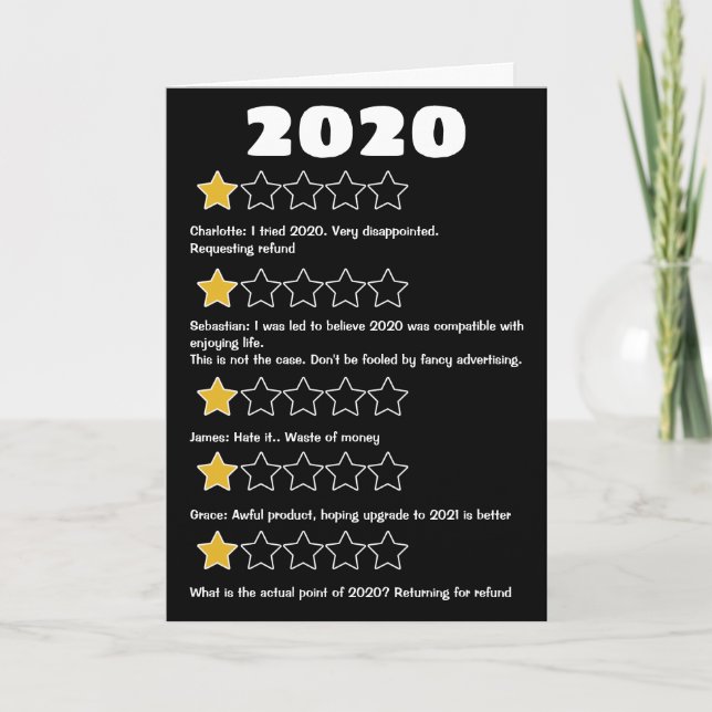 Tarjeta Reseñas personalizadas sobrevaloradas en 2020 (Anverso)