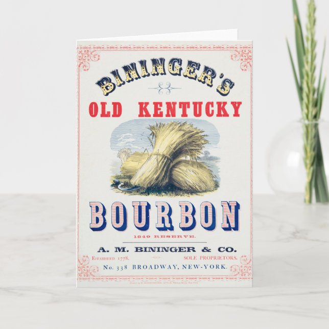 Tarjeta Reserva del Viejo Kentucky Bourbon 1849 de Bininge (Anverso)