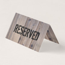 Tarjeta reservada de la tabla - madera rústica