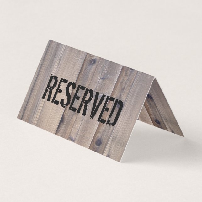 Tarjeta reservada de la tabla - madera rústica (Anverso)
