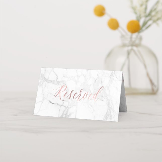 Tarjeta reservada de oro de PixDezines Marble Faux (Anverso)