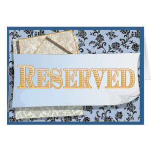 Tarjeta reservada del Rótulo del asiento