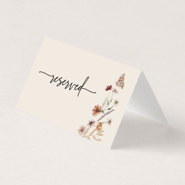 Tarjeta Reservada para Boda Boho (Anverso)