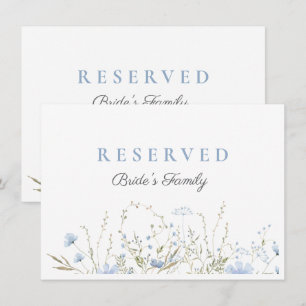 Tarjeta reservada para Boda de flor silvestre azul