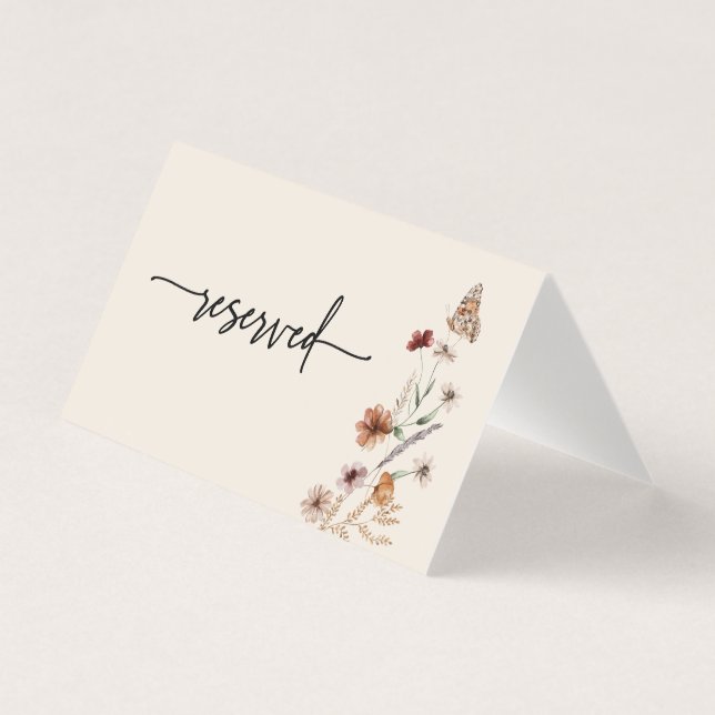 Tarjeta reservada para Bodas Boho (Anverso)