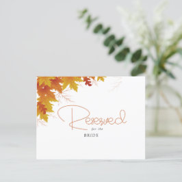 Tarjeta reservada para Boho Moda Fall Wedding