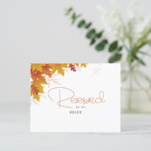 Tarjeta reservada para Boho Moda Fall Wedding