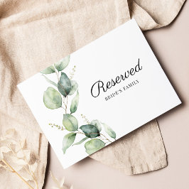 Tarjeta reservada para el Boda Eucalyptus Greenery
