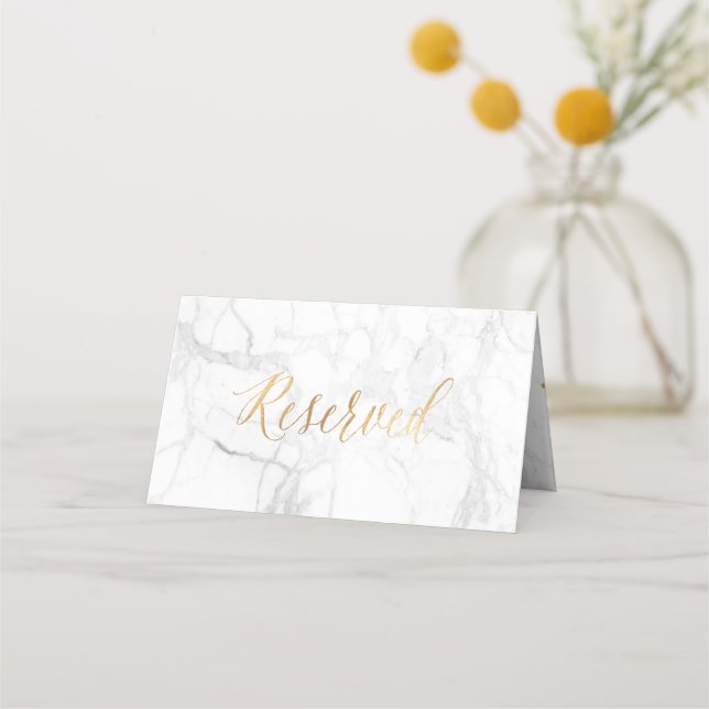 Tarjeta reservada PixDezines Marble Faux Gold Conf (Anverso)