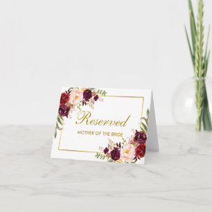 Tarjeta Reservado Añadir la placa de Boda de texto o la ta