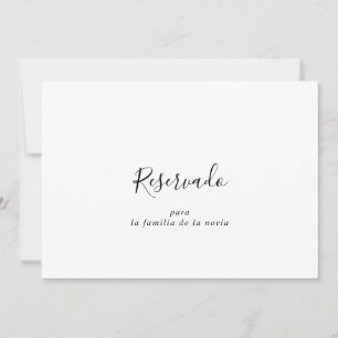 Tarjeta reservado de Boda Española