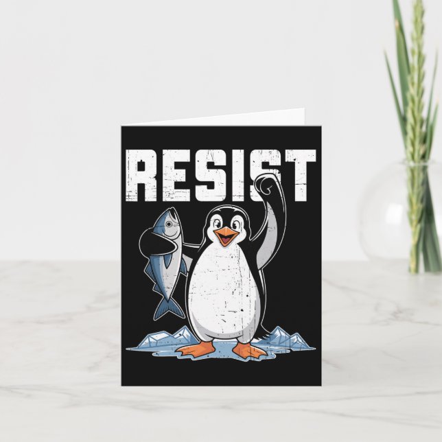 Tarjeta Resist Penguin Activism Diseño Gráfico 1 (Anverso)