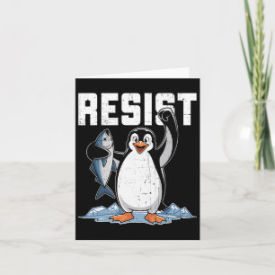 Tarjeta Resist Penguin Activism Diseño Gráfico 1