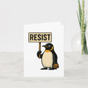 Tarjeta Resist Penguin Activism Diseño Gráfico 2