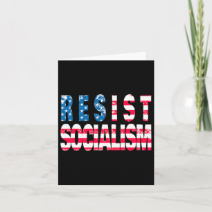 Tarjeta Resista al socialismo - Patriótico Bandera Estadou