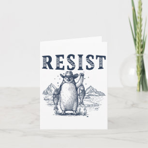 Tarjeta Resista del activismo de los pingüinos Gráfico vin