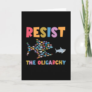 Tarjeta Resiste a la Oligarquía Pez Divertido Anti Trump