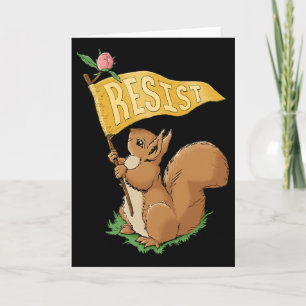 Tarjeta Resiste Ardilla Mono Lindo Anti-trump